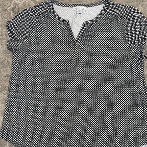 Liz Claiborne Black and White Polka Dot Top